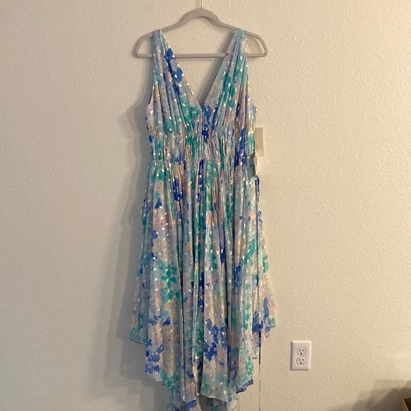 NWT Shoshanna Verda Pastel Floral Print Sleeveless Handkerchief Dress - Picture 3 of 9